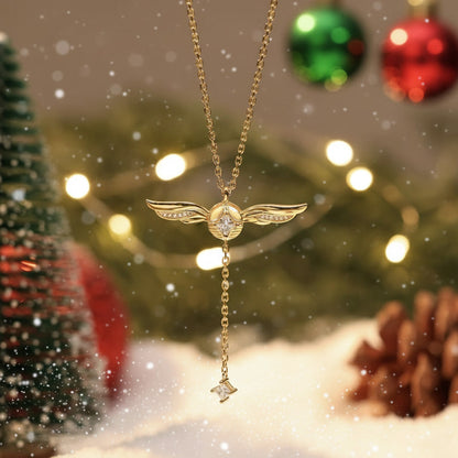 Gouden Vleugels Sprankelende Lariat Ketting
