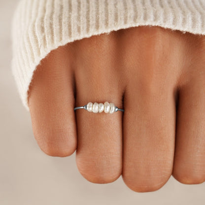 Klassieke Zoetwater Parel Zilveren Ring