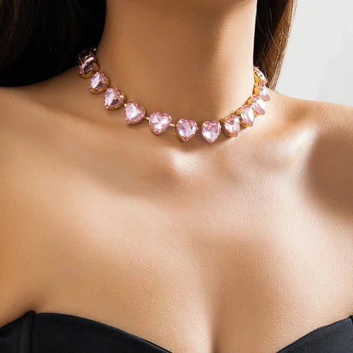 Choker Ketting Hart van Kristal