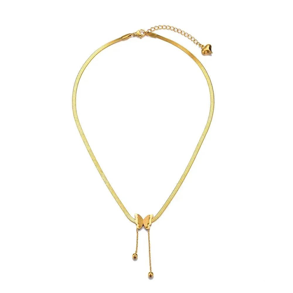 Delicate Vlinder Hanger Ketting met Visgraat