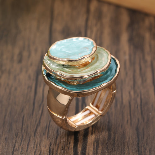 Boho drielaags emaille ring