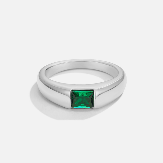 Ember – Zilveren & Smaragdgroene Ring