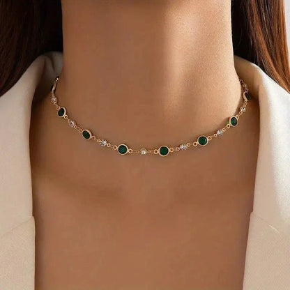 Choker Ketting met Smaragden en Diamanten