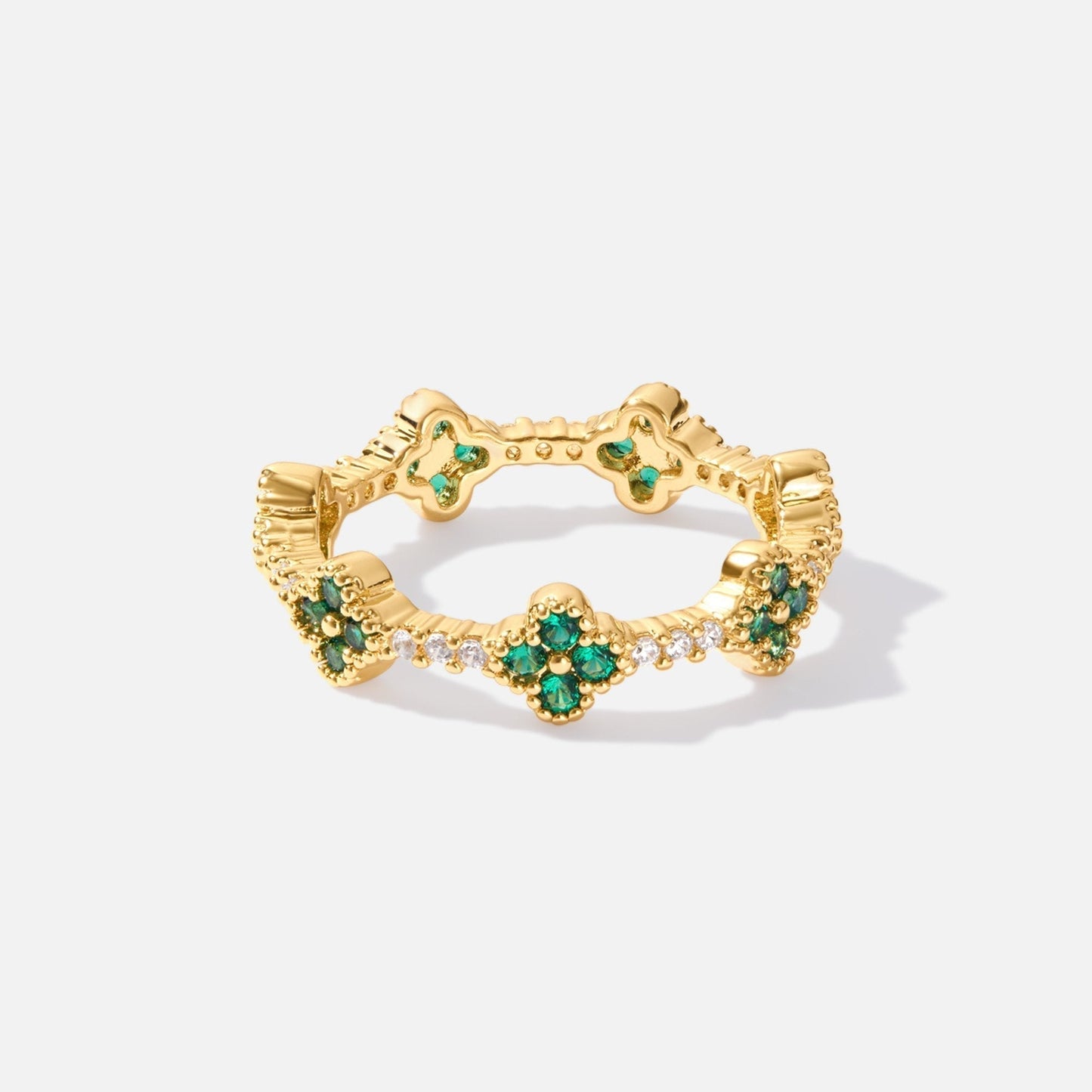 Geluk – Klaver Kristallen Ring