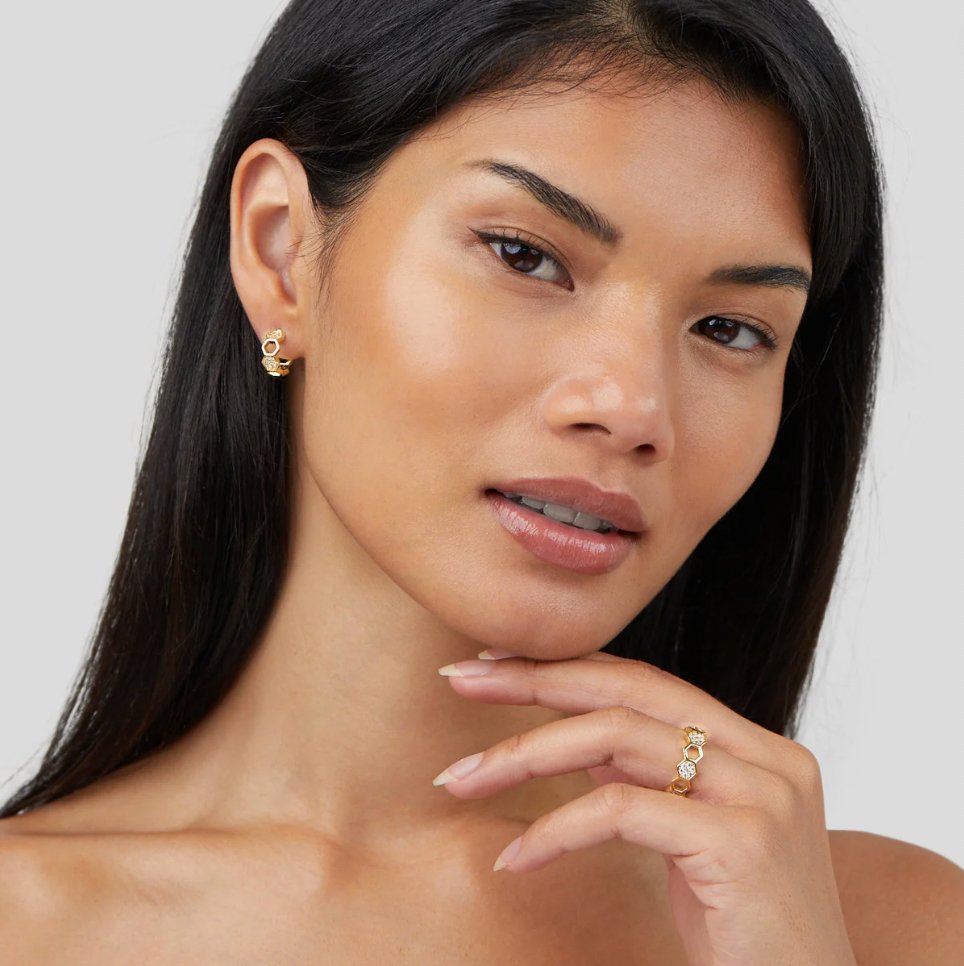 Bij – Goud & Kristal Ring