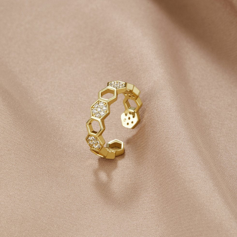Bij – Goud & Kristal Ring