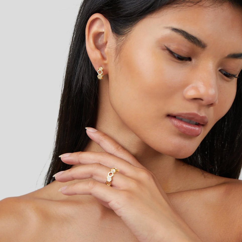 Bij – Goud & Kristal Ring