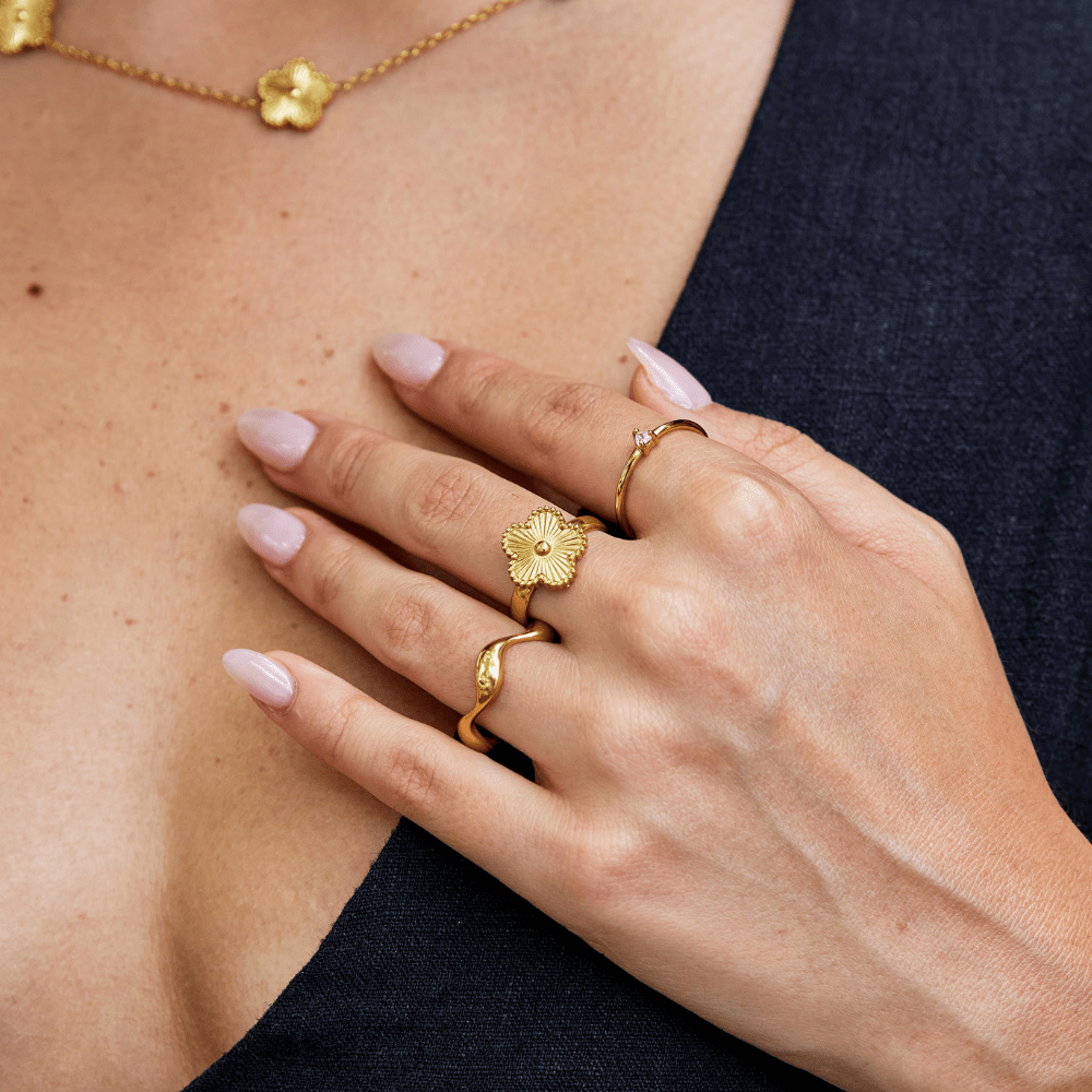 Gouden Klaver Ring