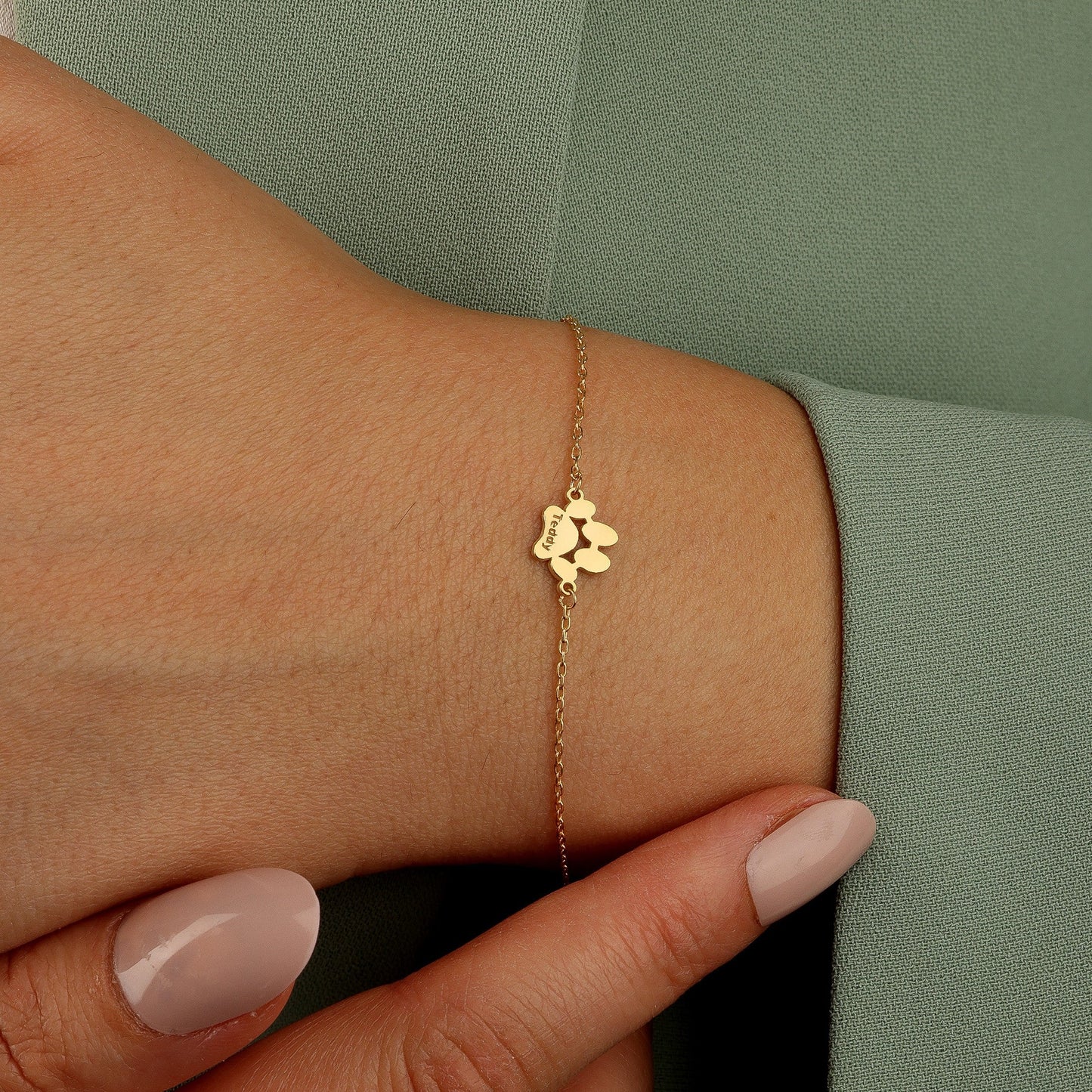 Halsketting/Armband met Naam en Pootafdruk