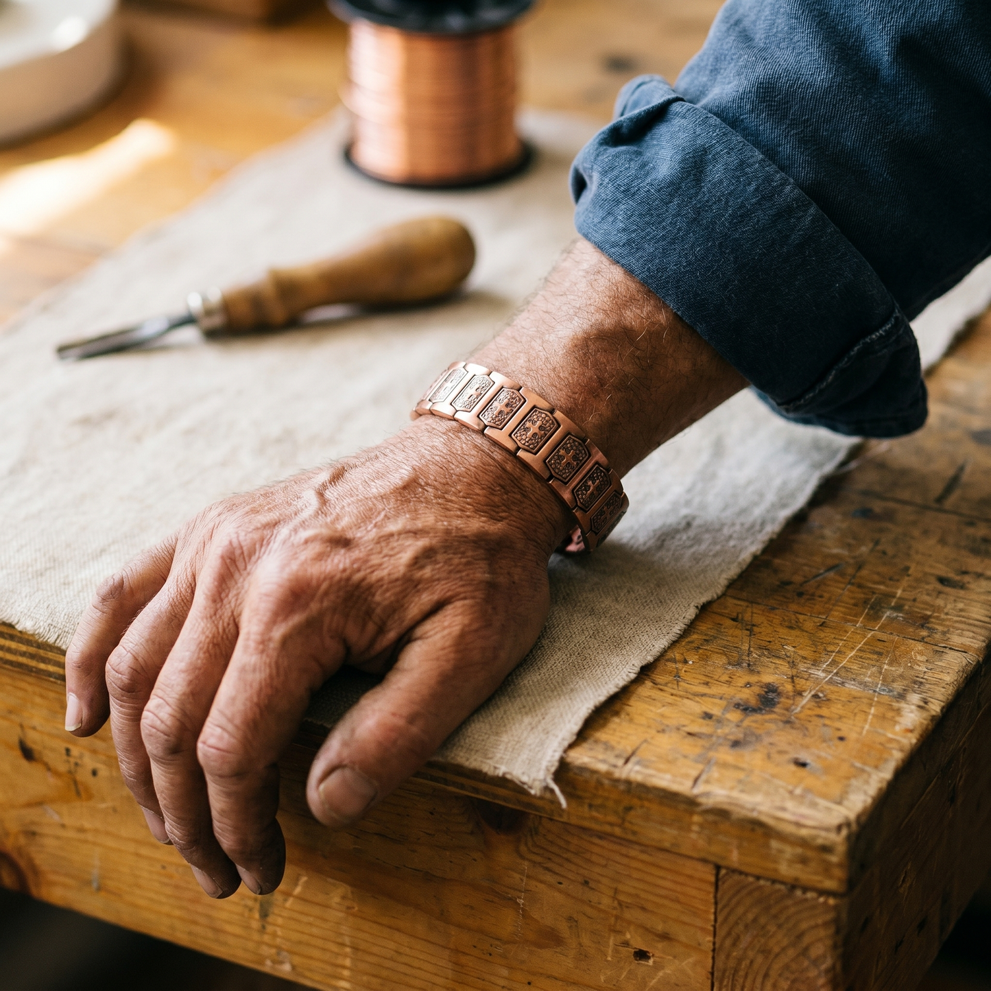Gale koperen armband voor heren