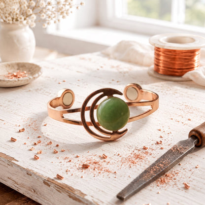 Lunara Groene Koperen Armband