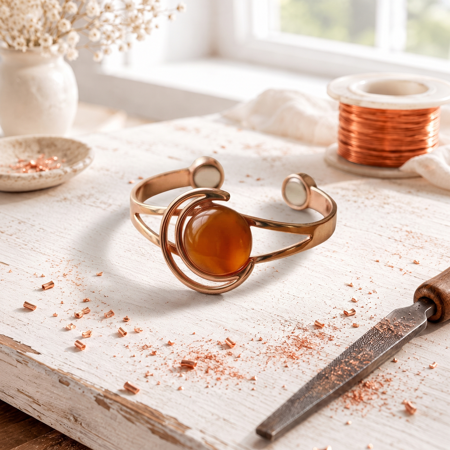 Solara Oranje Koper Armband
