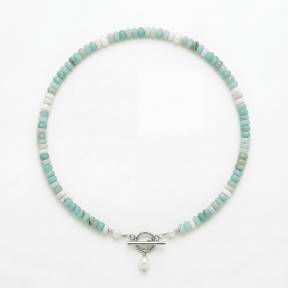 Turquoise Kralen Parel Halsketting