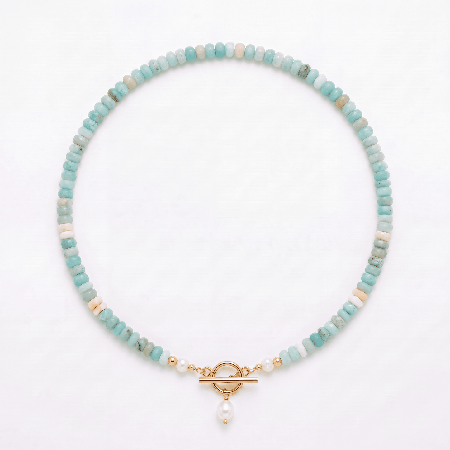 Turquoise Kralen Parel Halsketting