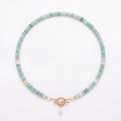 Turquoise Kralen Parel Halsketting