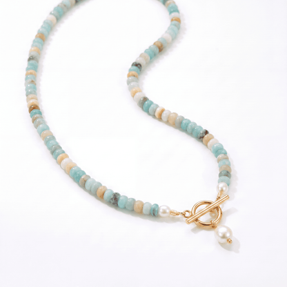 Turquoise Kralen Parel Halsketting