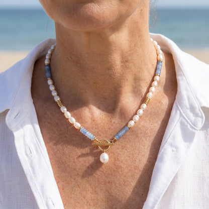 Kustparel Aquamarijn Ketting