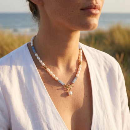 Kustparel Aquamarijn Ketting