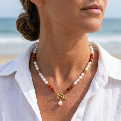 Ember Pearl Carneool Ketting