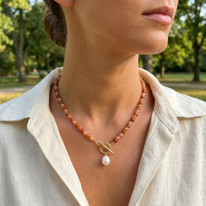 Kaneel Natuursteen Ketting