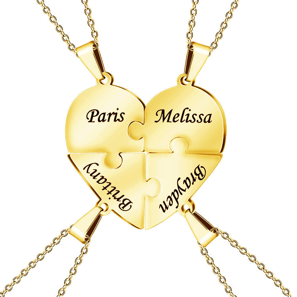 Gepersonaliseerde Hartvormige Puzzelketting