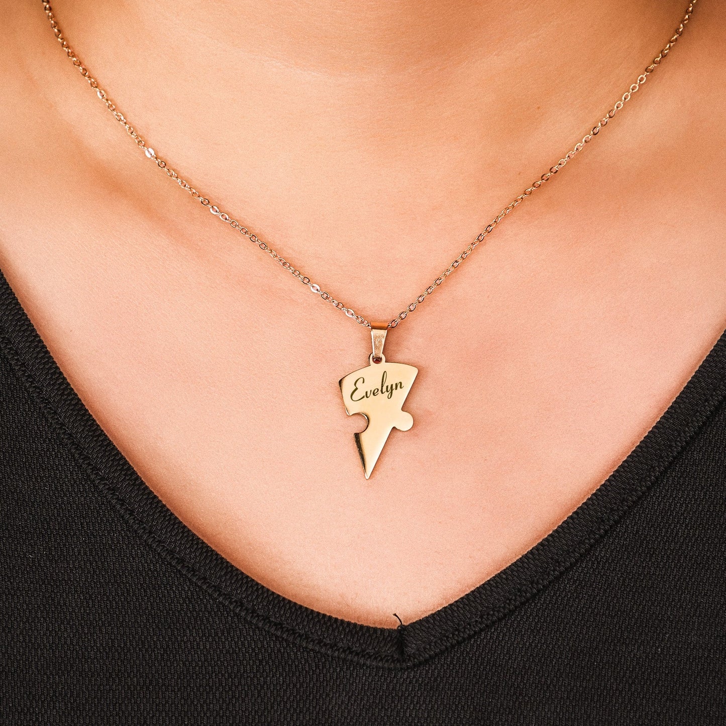 Gepersonaliseerde Hartvormige Puzzelketting
