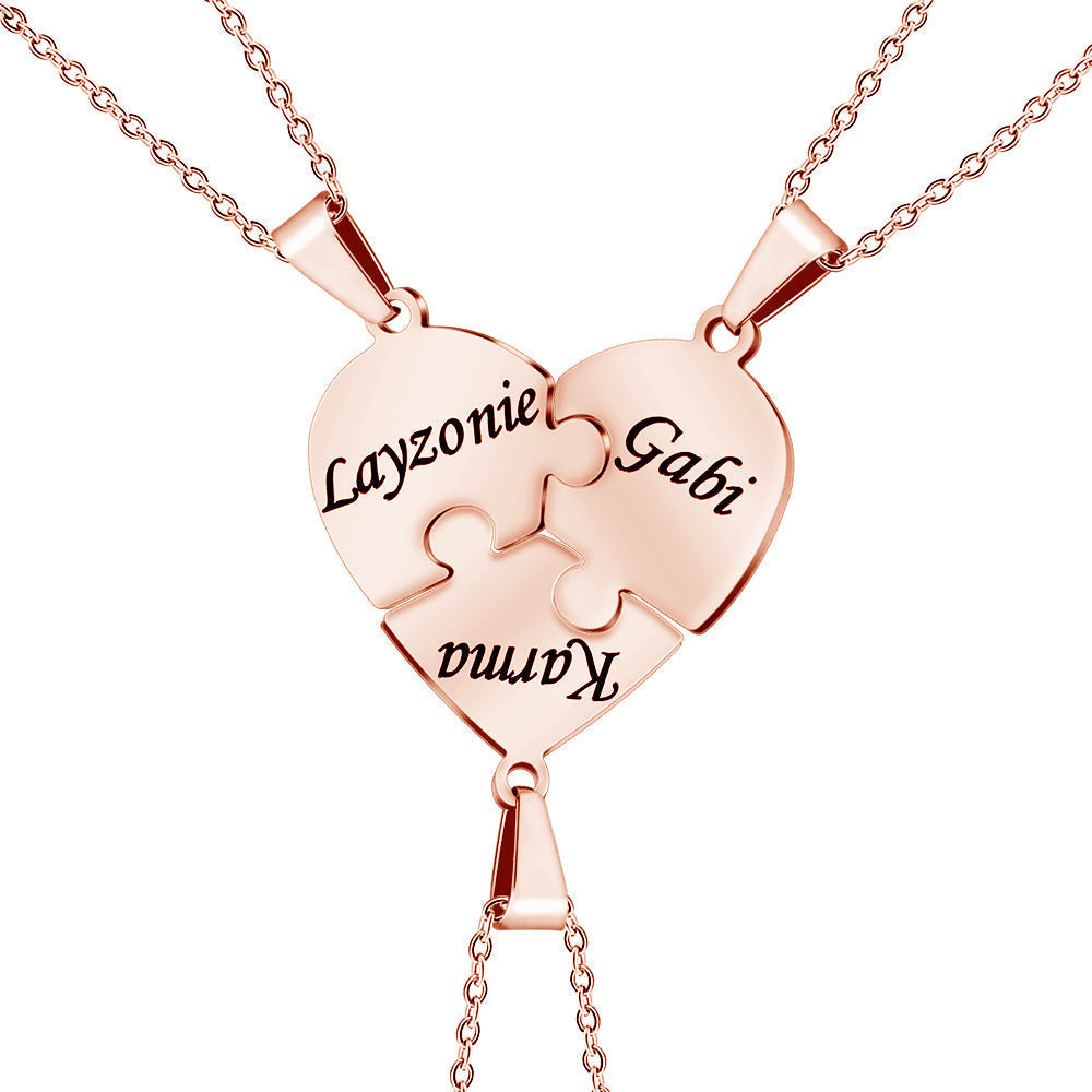 Gepersonaliseerde Hartvormige Puzzelketting
