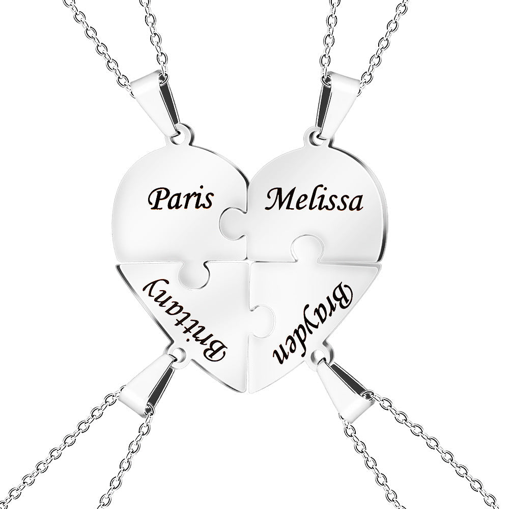 Gepersonaliseerde Hartvormige Puzzelketting