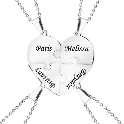 Gepersonaliseerde Hartvormige Puzzelketting