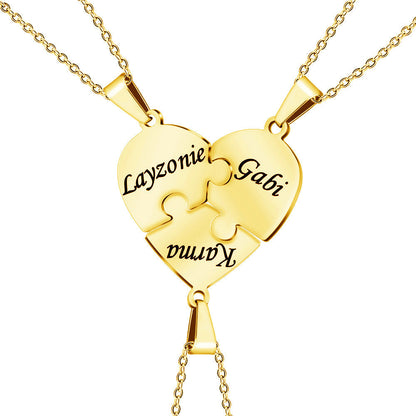 Gepersonaliseerde Hartvormige Puzzelketting