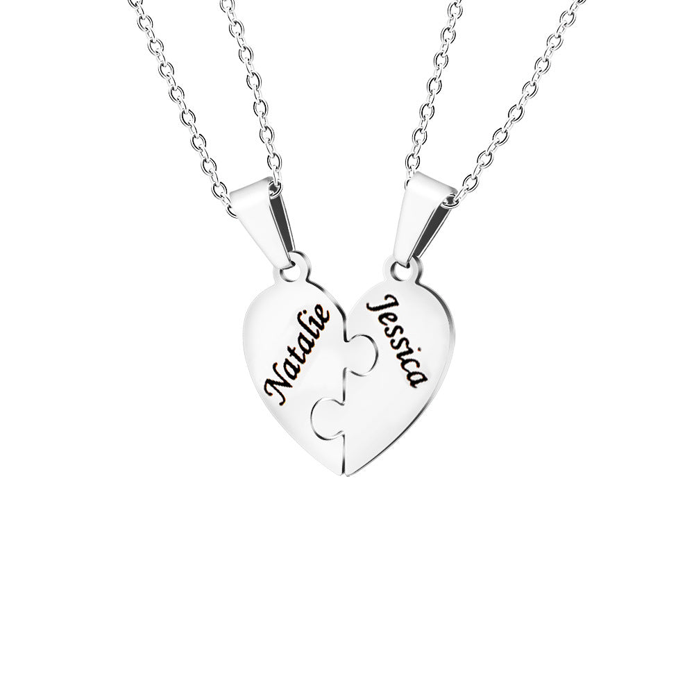 Gepersonaliseerde Hartvormige Puzzelketting
