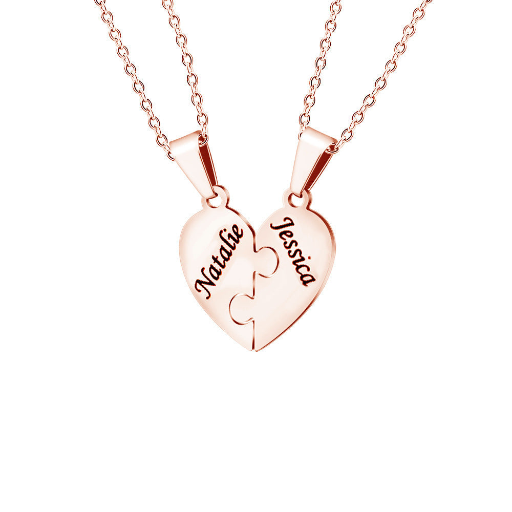 Gepersonaliseerde Hartvormige Puzzelketting
