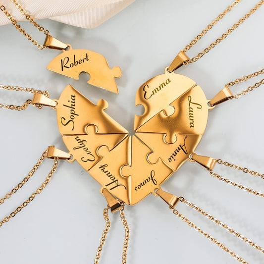 Gepersonaliseerde Hartvormige Puzzelketting
