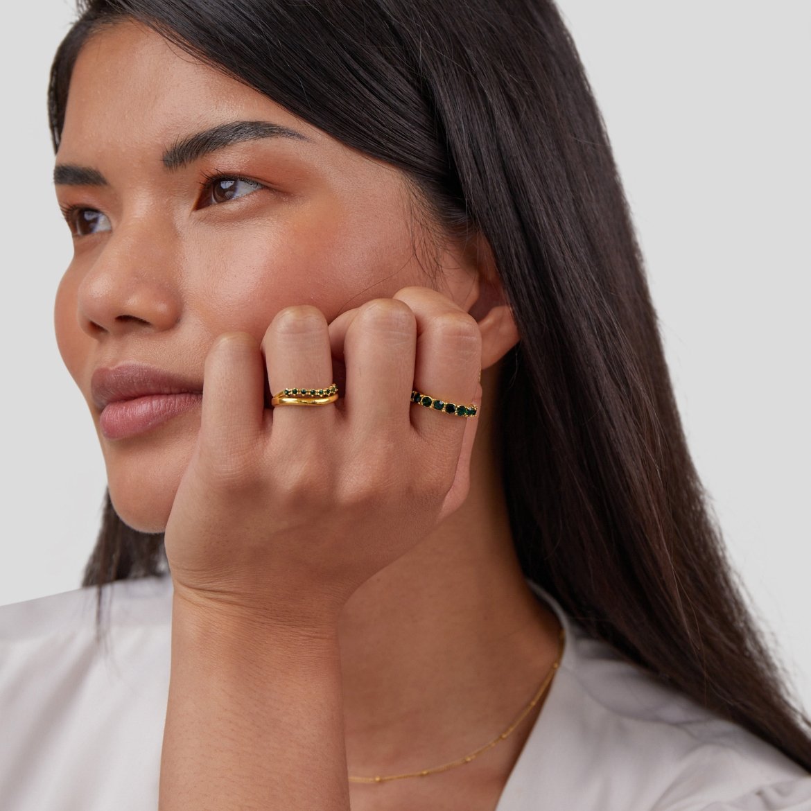 Mary – Smaragdgroene gelaagde ring