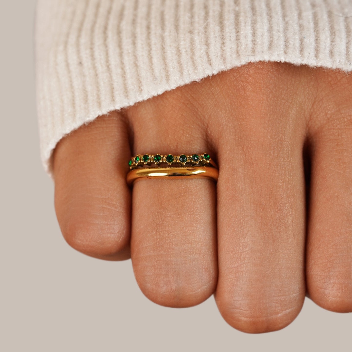 Mary – Smaragdgroene gelaagde ring