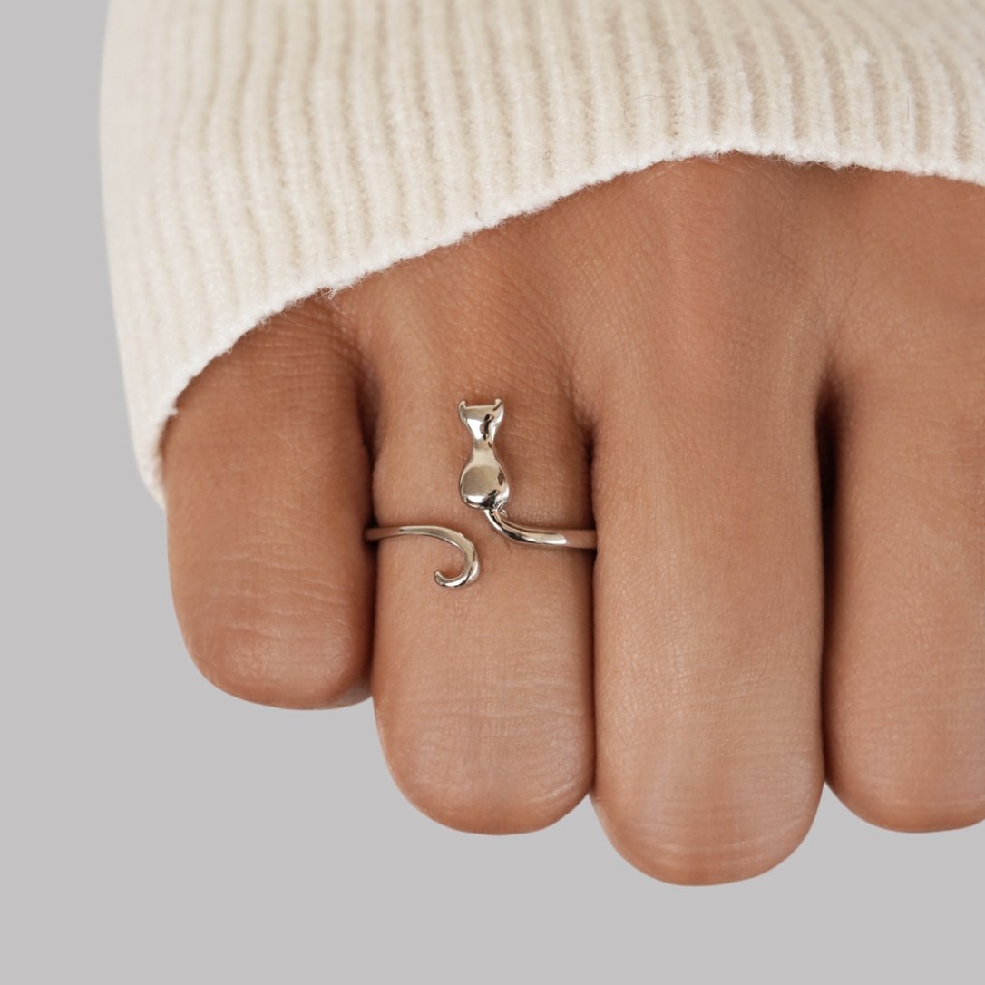 Nachtkat – Zilveren Ring