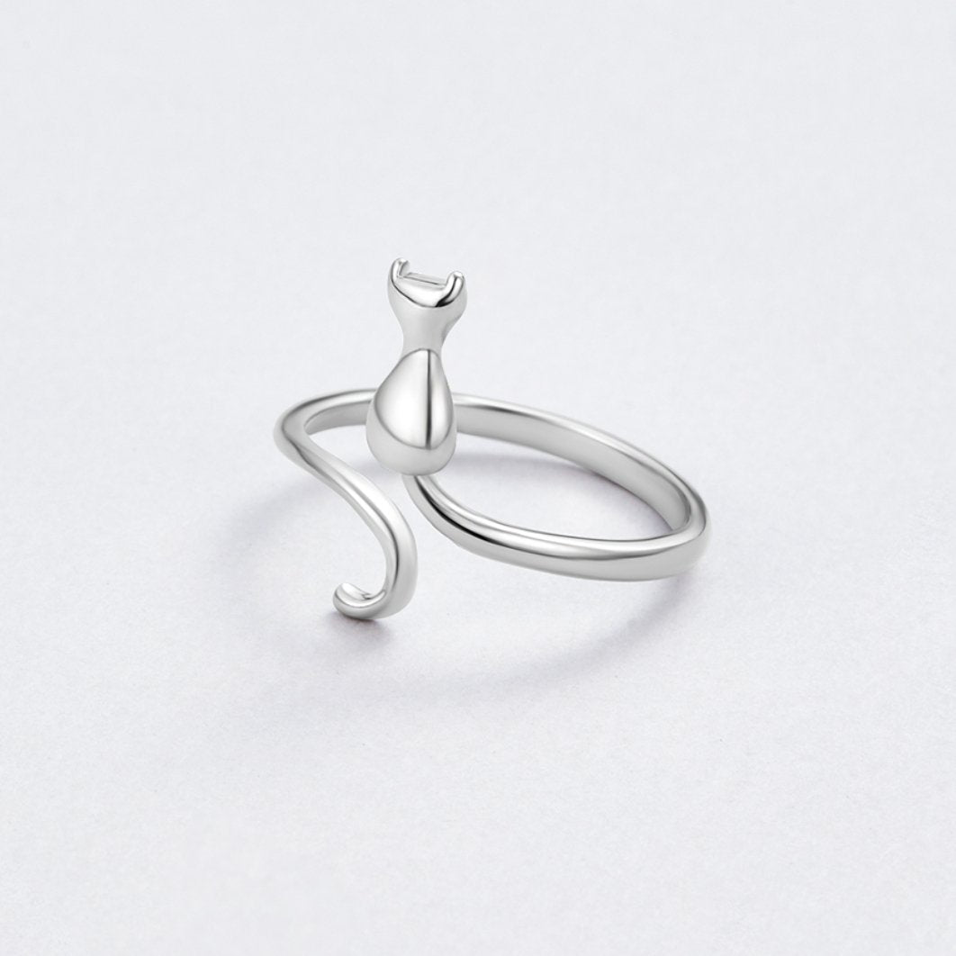 Nachtkat – Zilveren Ring