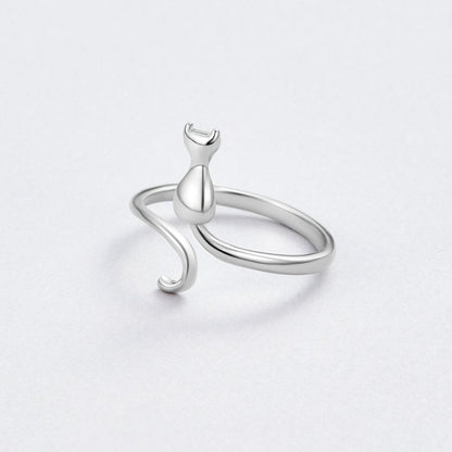 Nachtkat – Zilveren Ring