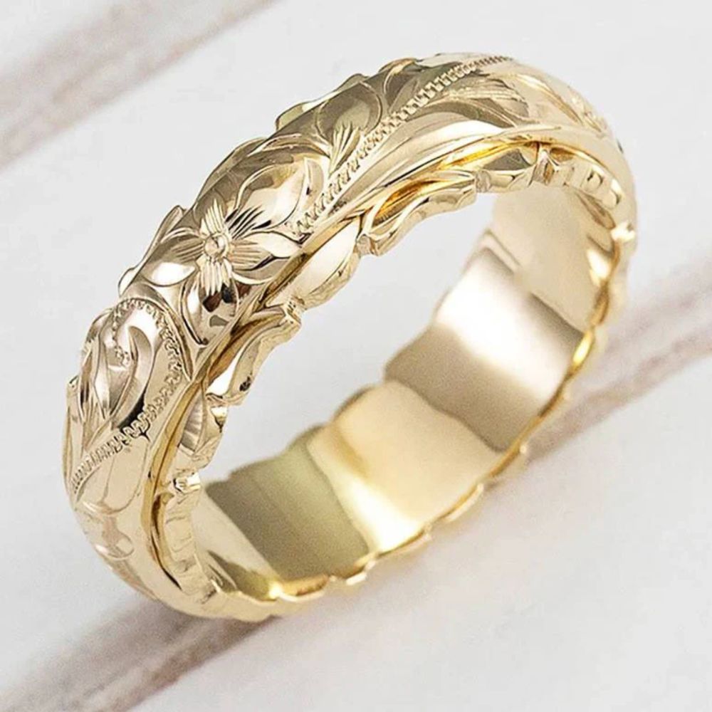 Antieke gouden bloemenring