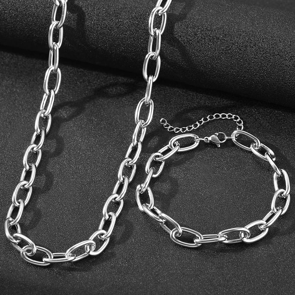 Set van Ketting en Armband met Eenvoudige Clip