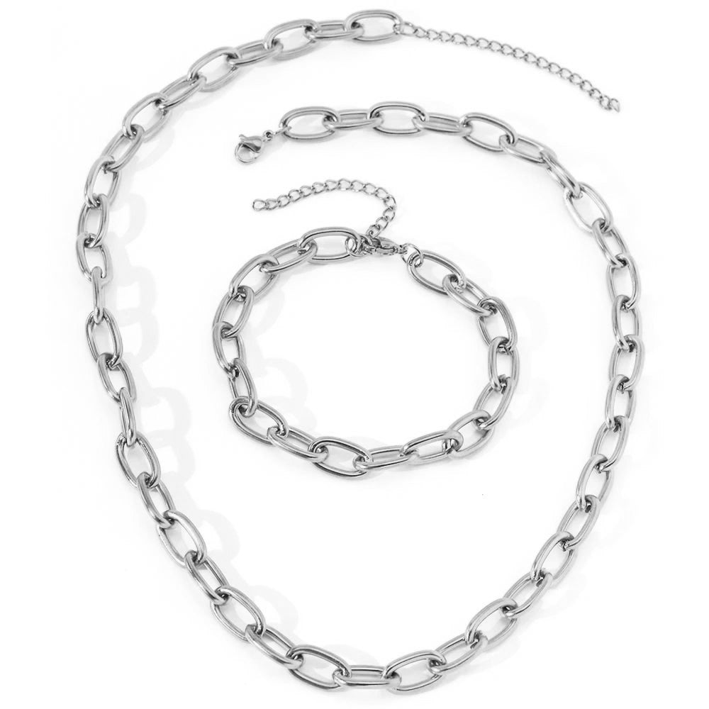 Set van Ketting en Armband met Eenvoudige Clip