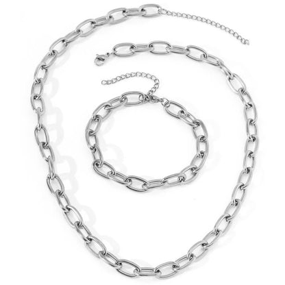 Set van Ketting en Armband met Eenvoudige Clip