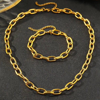 Set van Ketting en Armband met Eenvoudige Clip