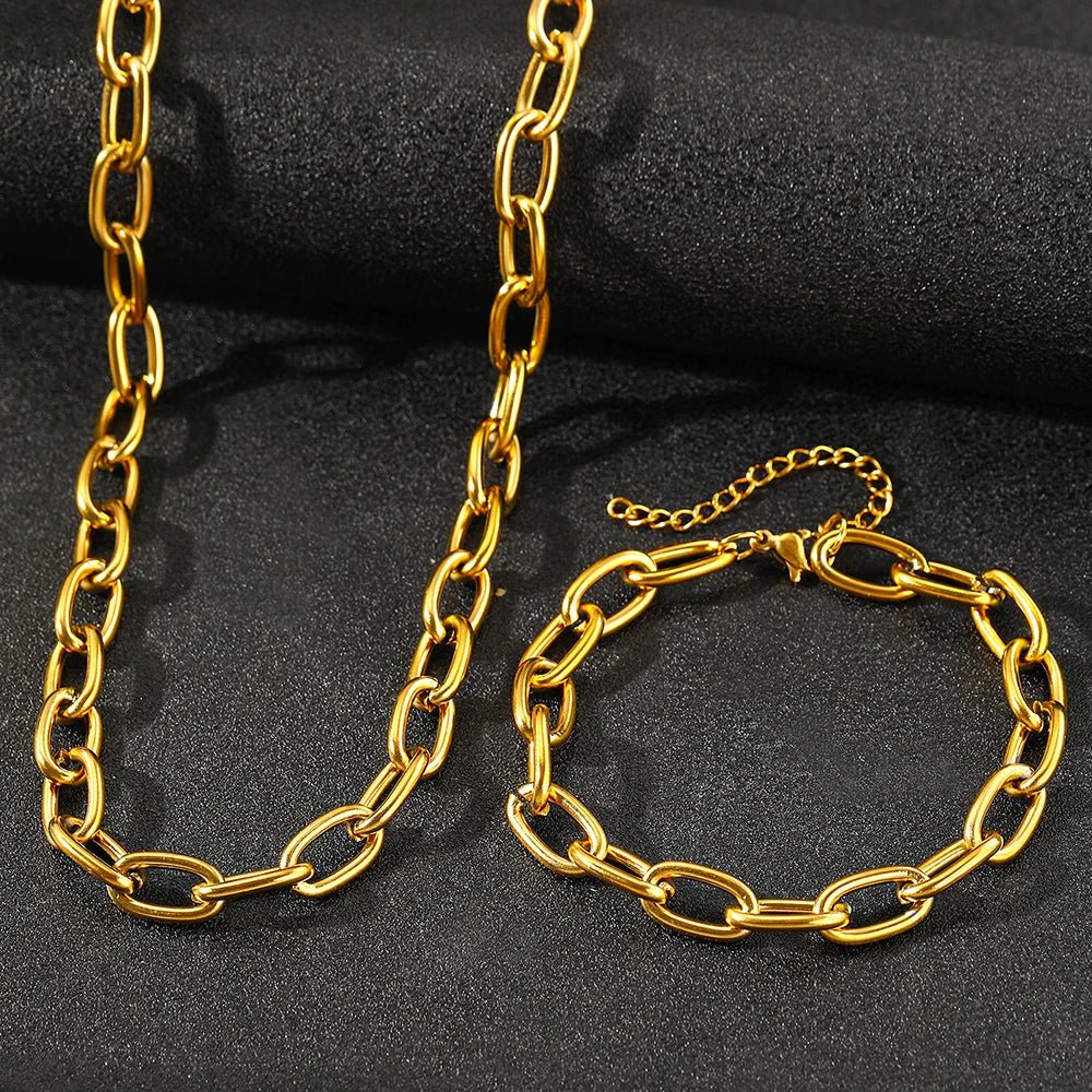 Set van Ketting en Armband met Eenvoudige Clip