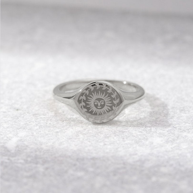 Zomerzonnewende zilveren ring