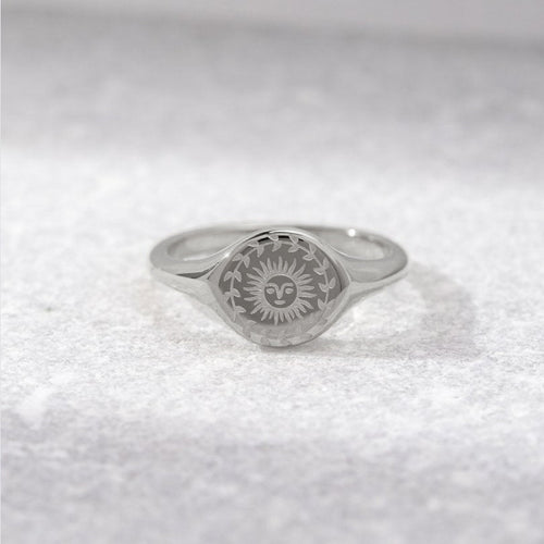 Zomerzonnewende zilveren ring