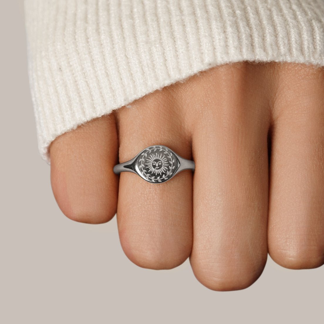 Zomerzonnewende zilveren ring